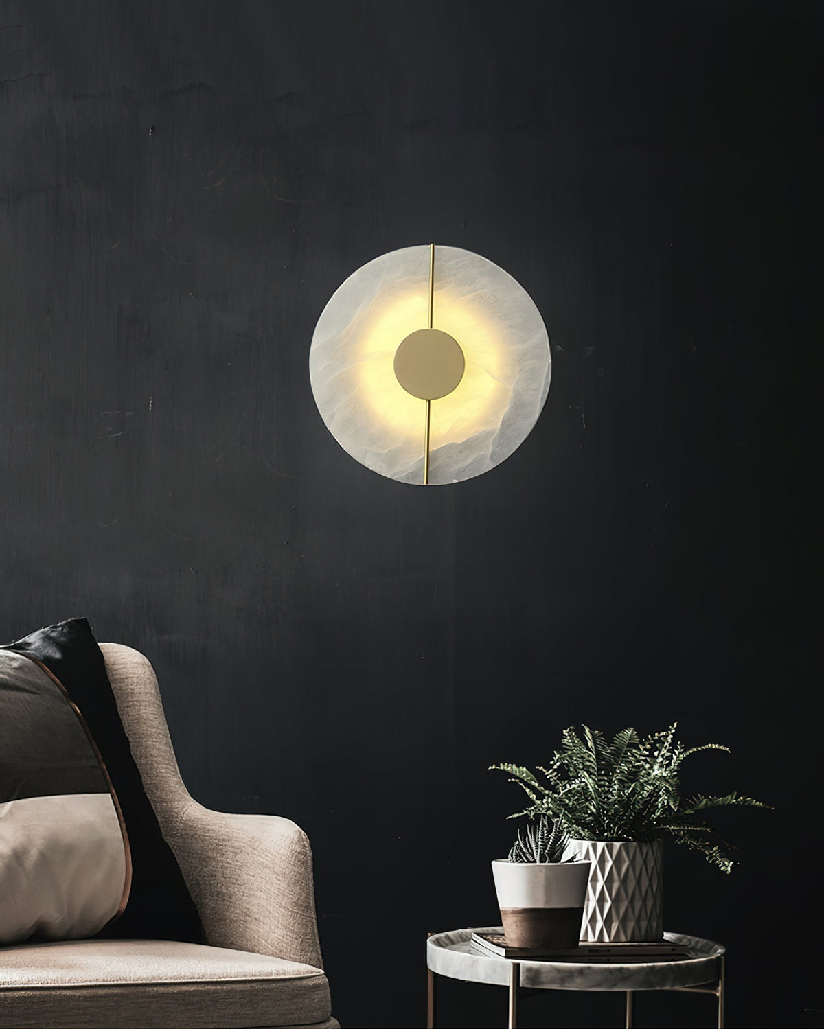 Eldivar Moderne Minimaliste Albâtre Applique Murale-Cielum