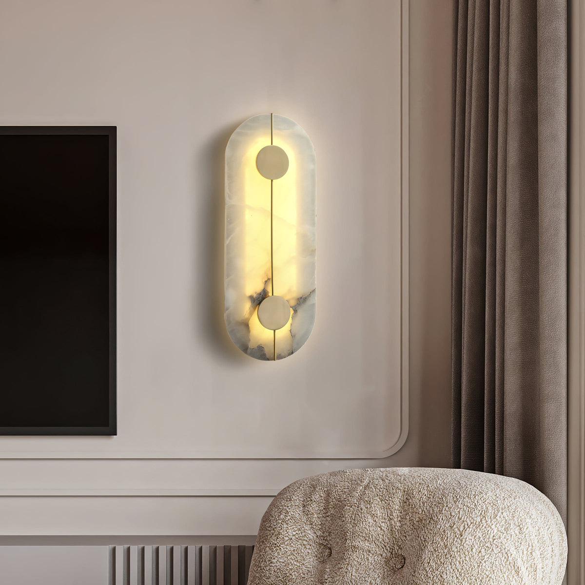 Artistic Wall Lamp Dolomite Copper Retro Flair-Neutral Decor