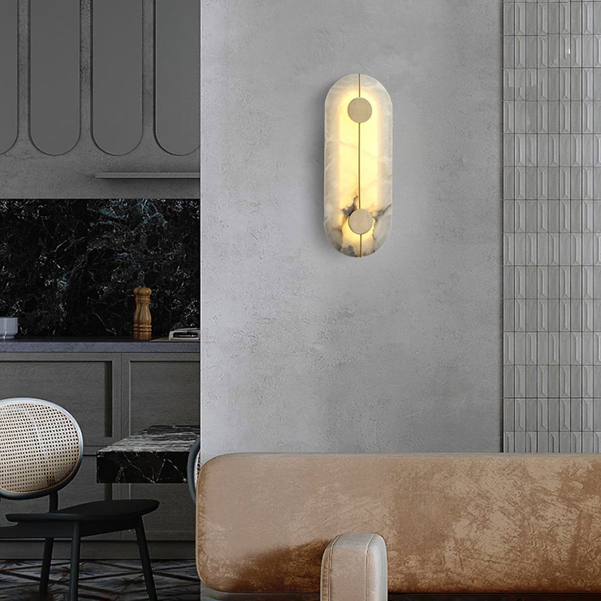 Artistic Wall Lamp Dolomite Copper Retro Flair-Neutral Decor