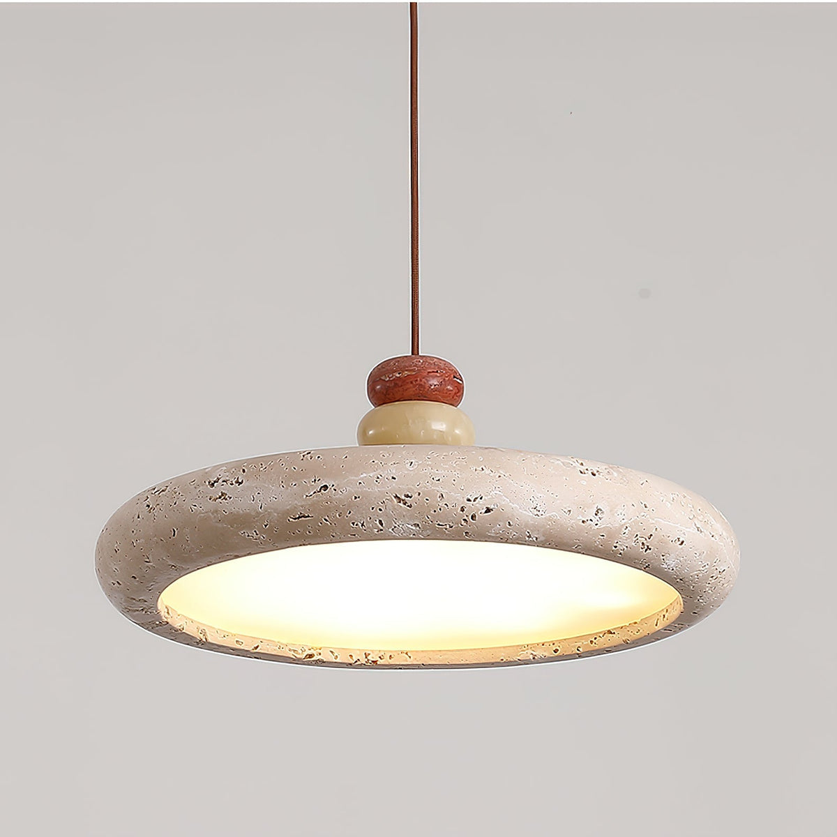 Auron Pendant Lamp Yellow travertine Marble-Neutral Decor