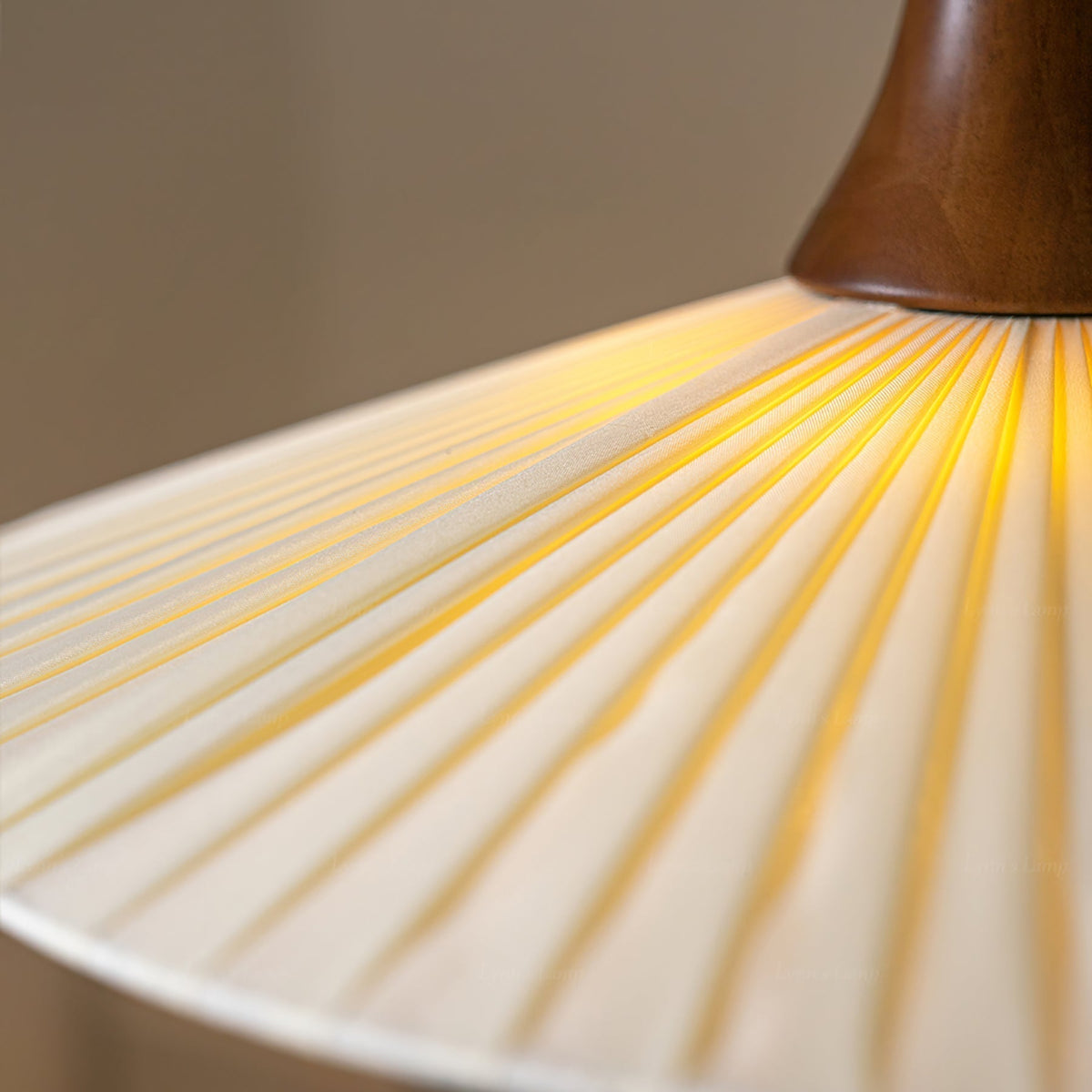 Vionne Mid-Century Wood and White Pendant Lamp-Neutral Decor