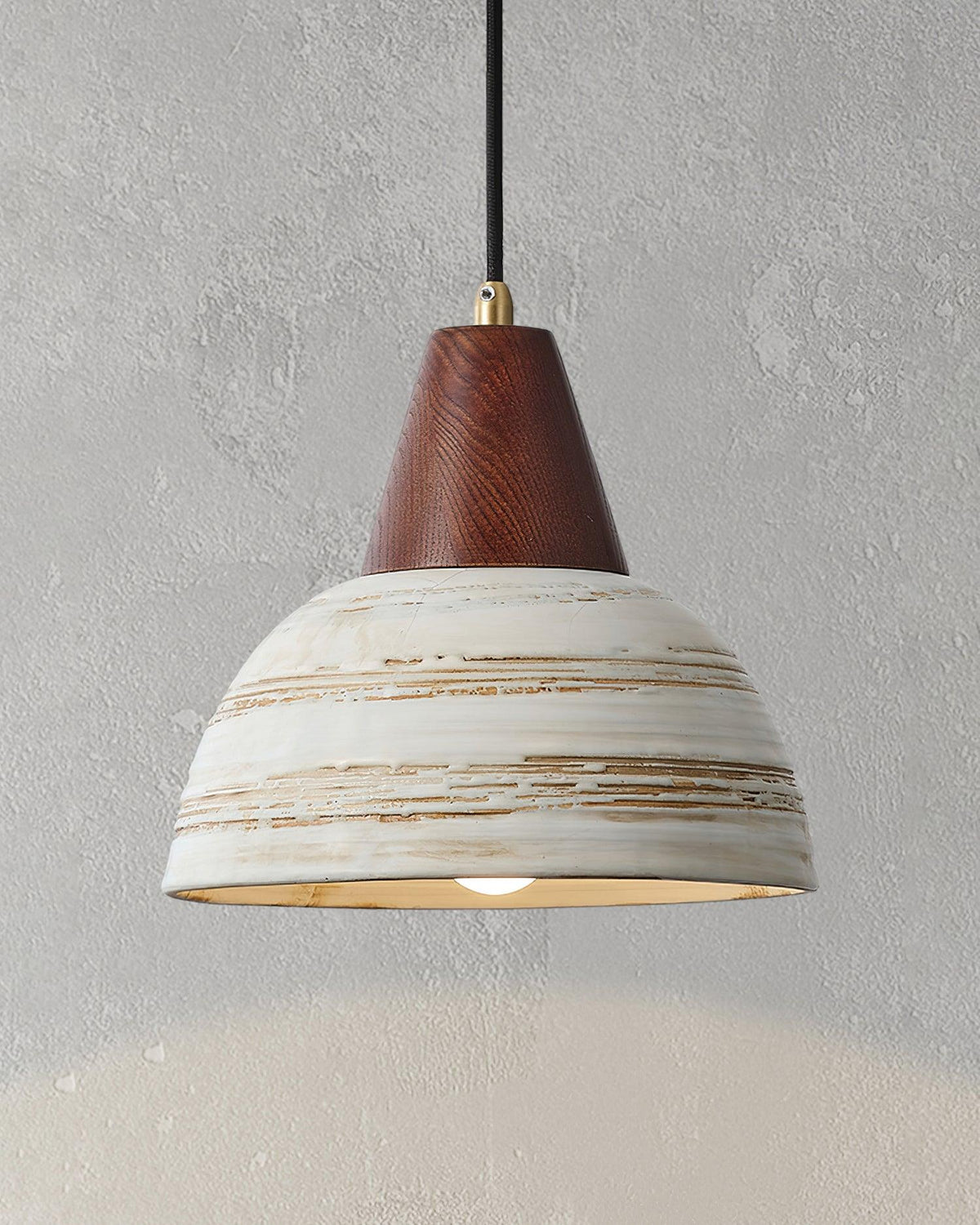 Pendant Lamp Textured Ceramic Shade Tapered Nordic Minimalist-Neutral Decor