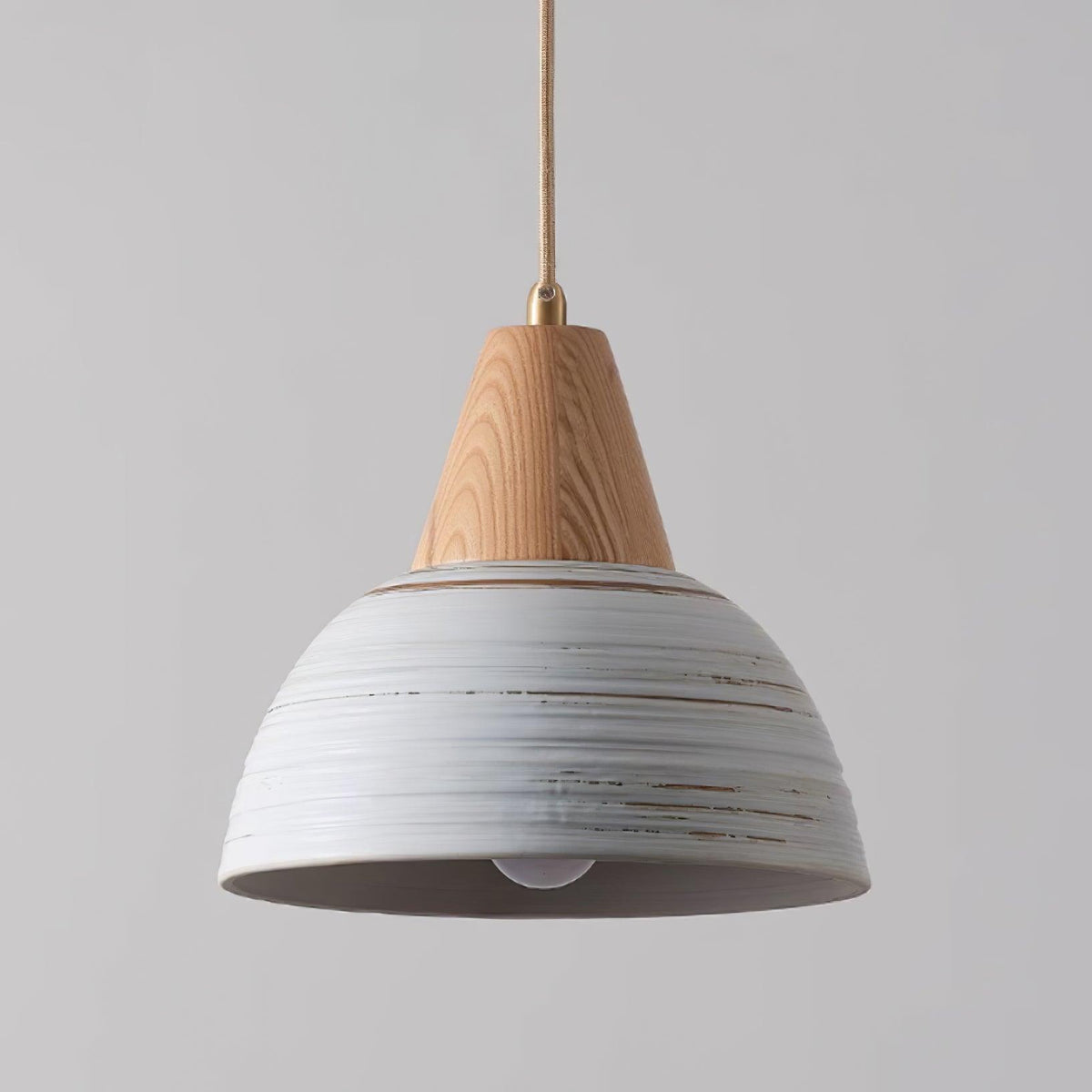 Pendant Lamp Textured Ceramic Shade Tapered Nordic Minimalist-Neutral Decor