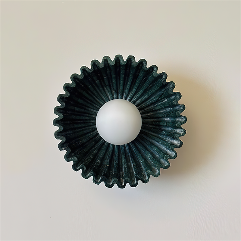 Wall Lamp Ceramics and Glass Dark Green White Black Beige Sculptural-Neutral Decor