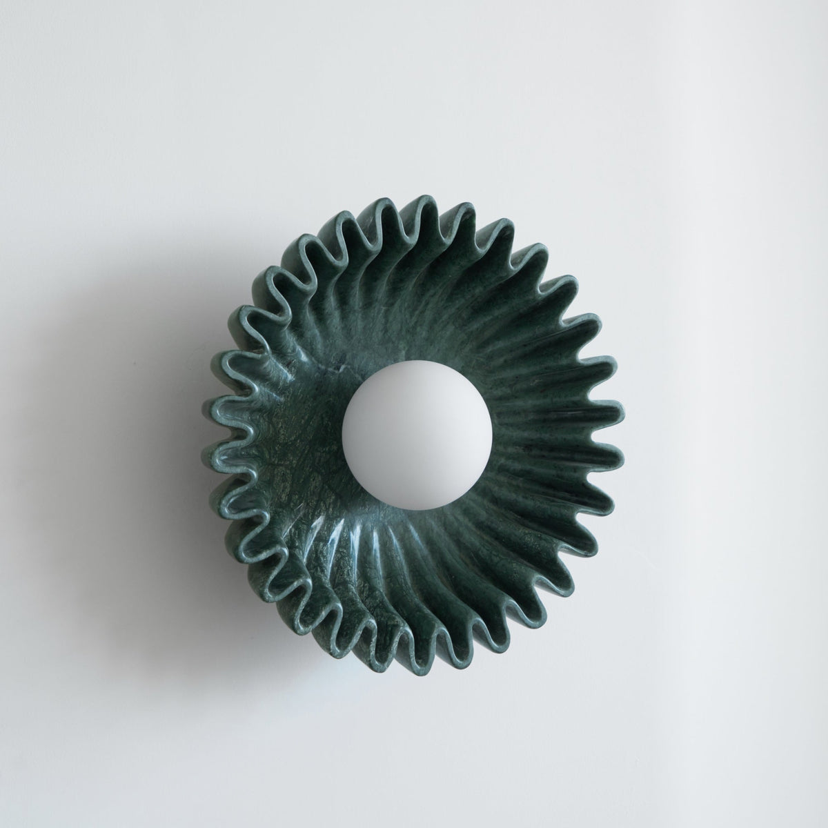 Wall Lamp Ceramics and Glass Dark Green White Black Beige Sculptural-Neutral Decor
