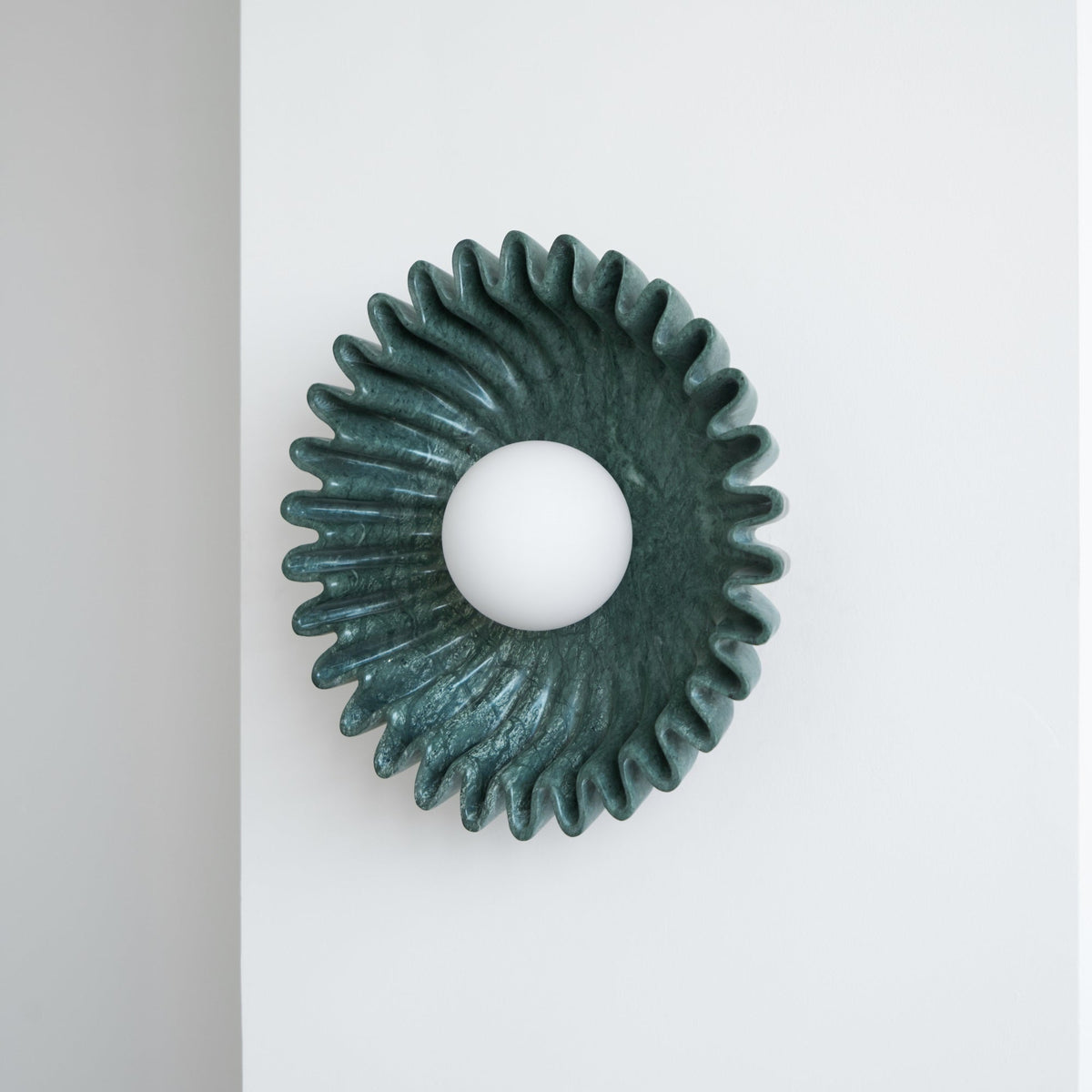 Wall Lamp Ceramics and Glass Dark Green White Black Beige Sculptural-Neutral Decor