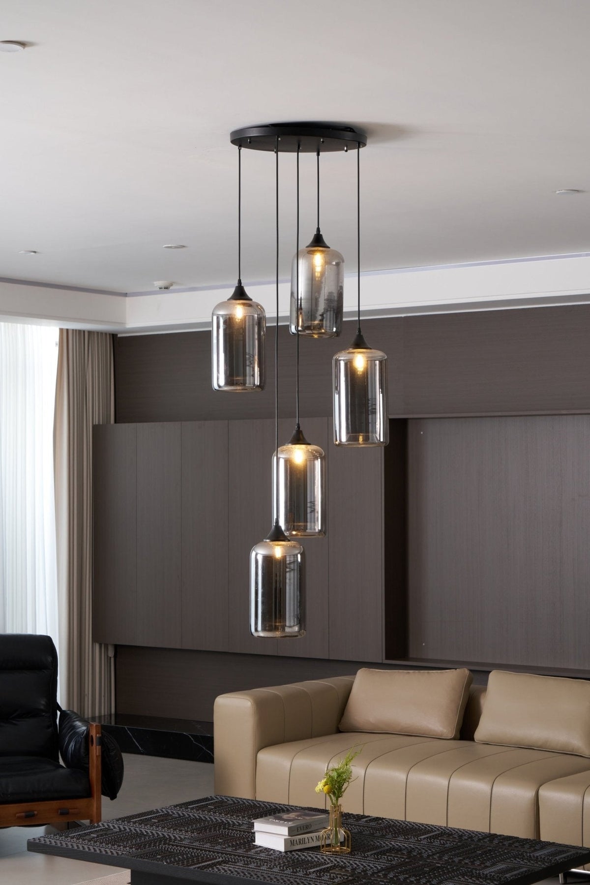 Tevely Suspension Industrielle Chic en Verre