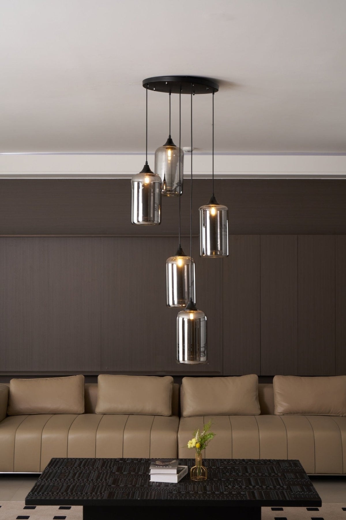 Tevely Suspension Industrielle Chic en Verre