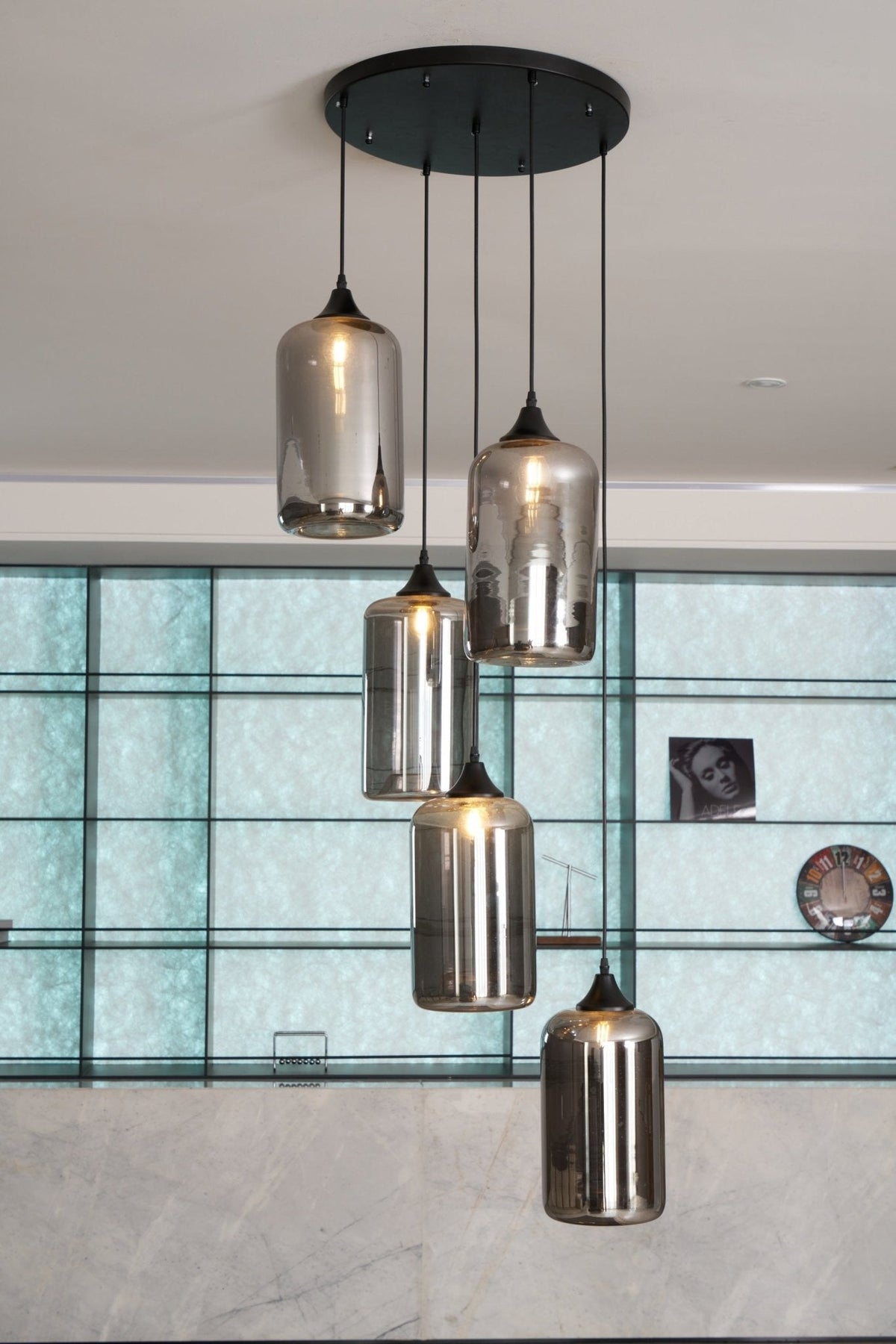 Tevely Suspension Industrielle Chic en Verre