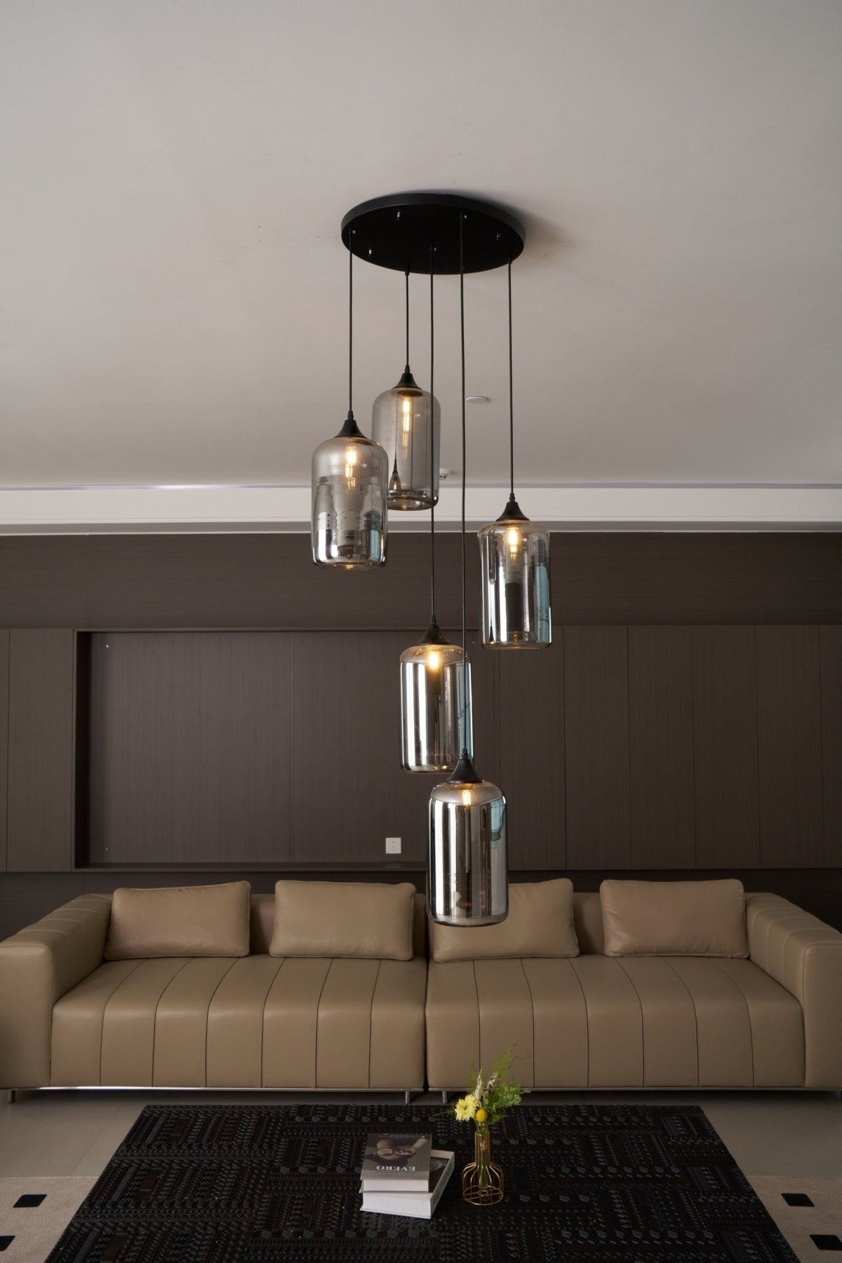 Tevely Suspension Industrielle Chic en Verre