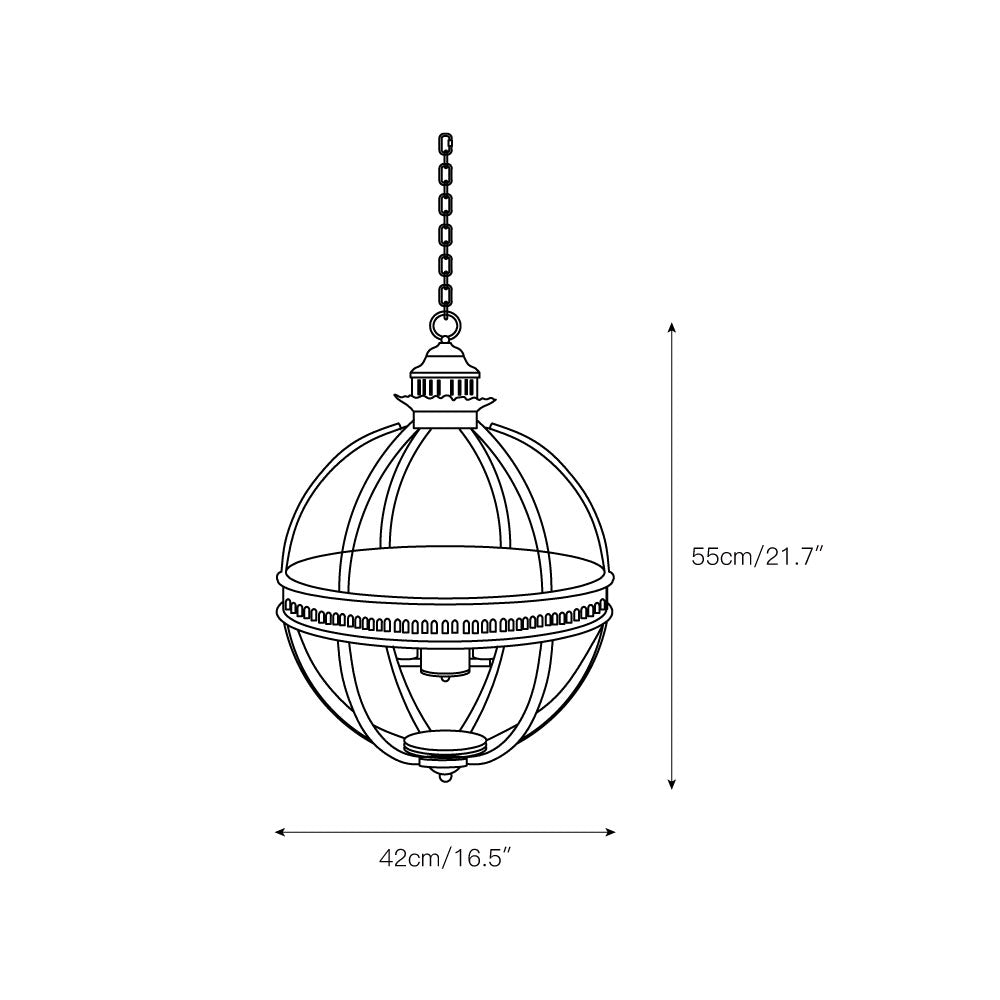 Vironar Ancien Industriel Métal Verre Suspension-Cielum