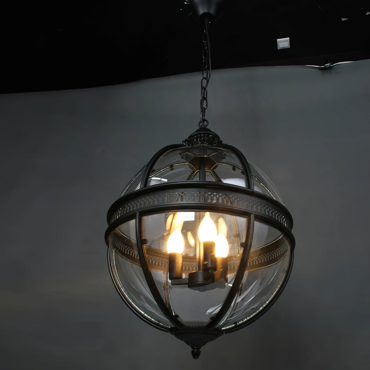 Vironar Ancien Industriel Métal Verre Suspension-Cielum