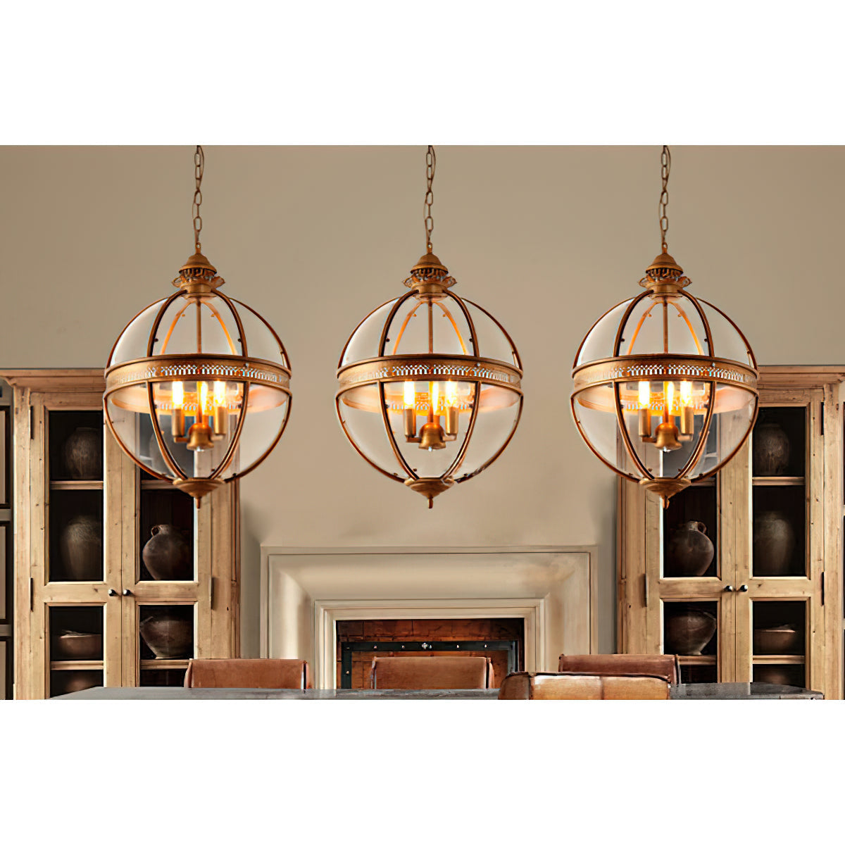 Vironar Ancien Industriel Métal Verre Suspension-Cielum