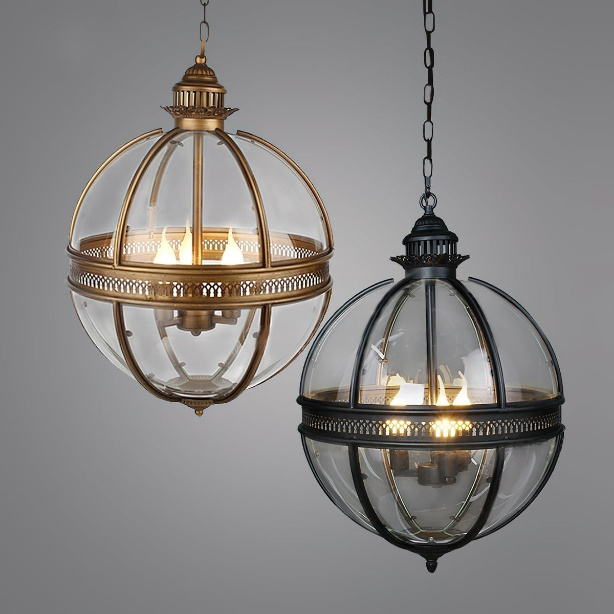 Vironar Ancien Industriel Métal Verre Suspension-Cielum