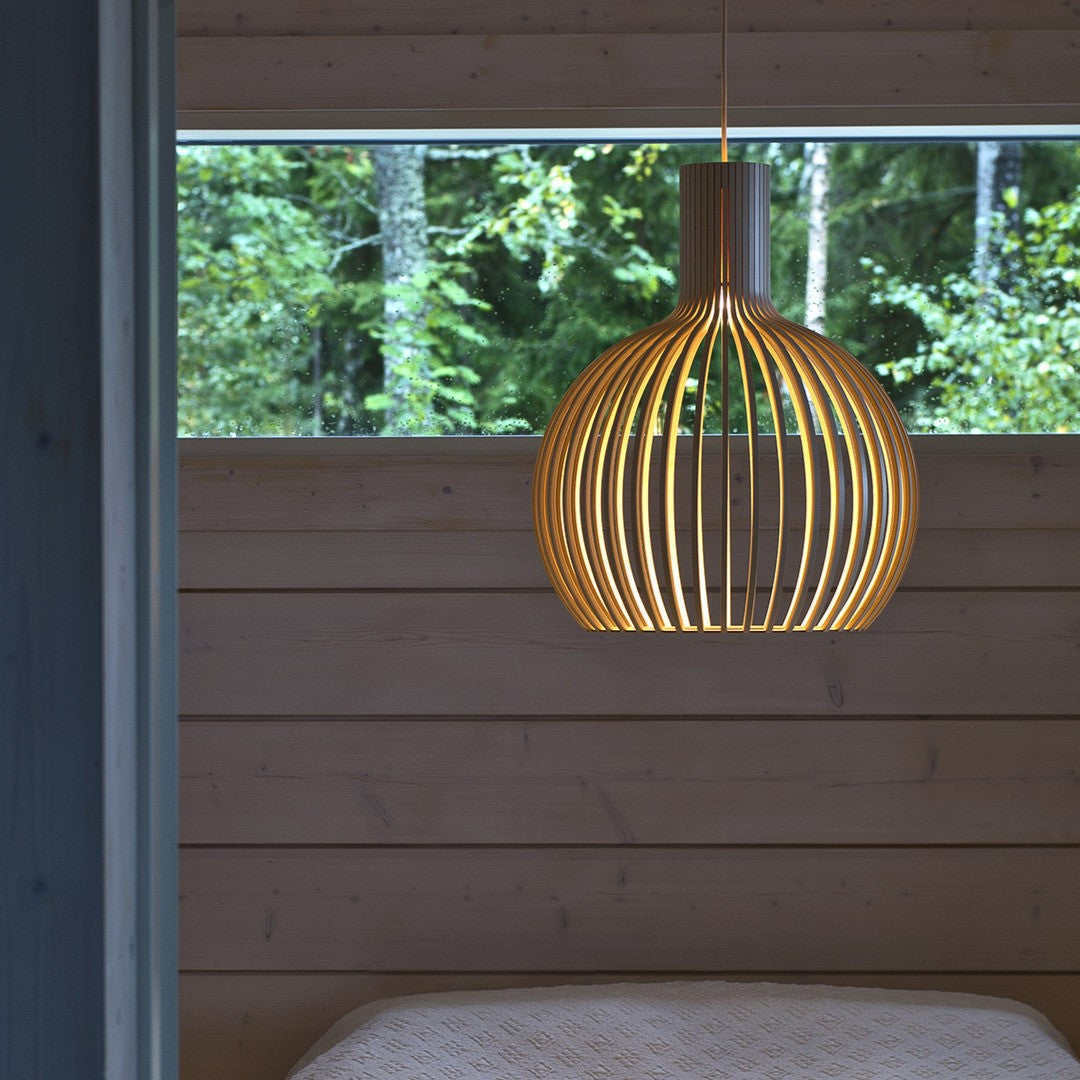 Tevenoxel Cage Lampe Suspendue Sculpturale à Cadre Ouvert en Bouleau-Cielum