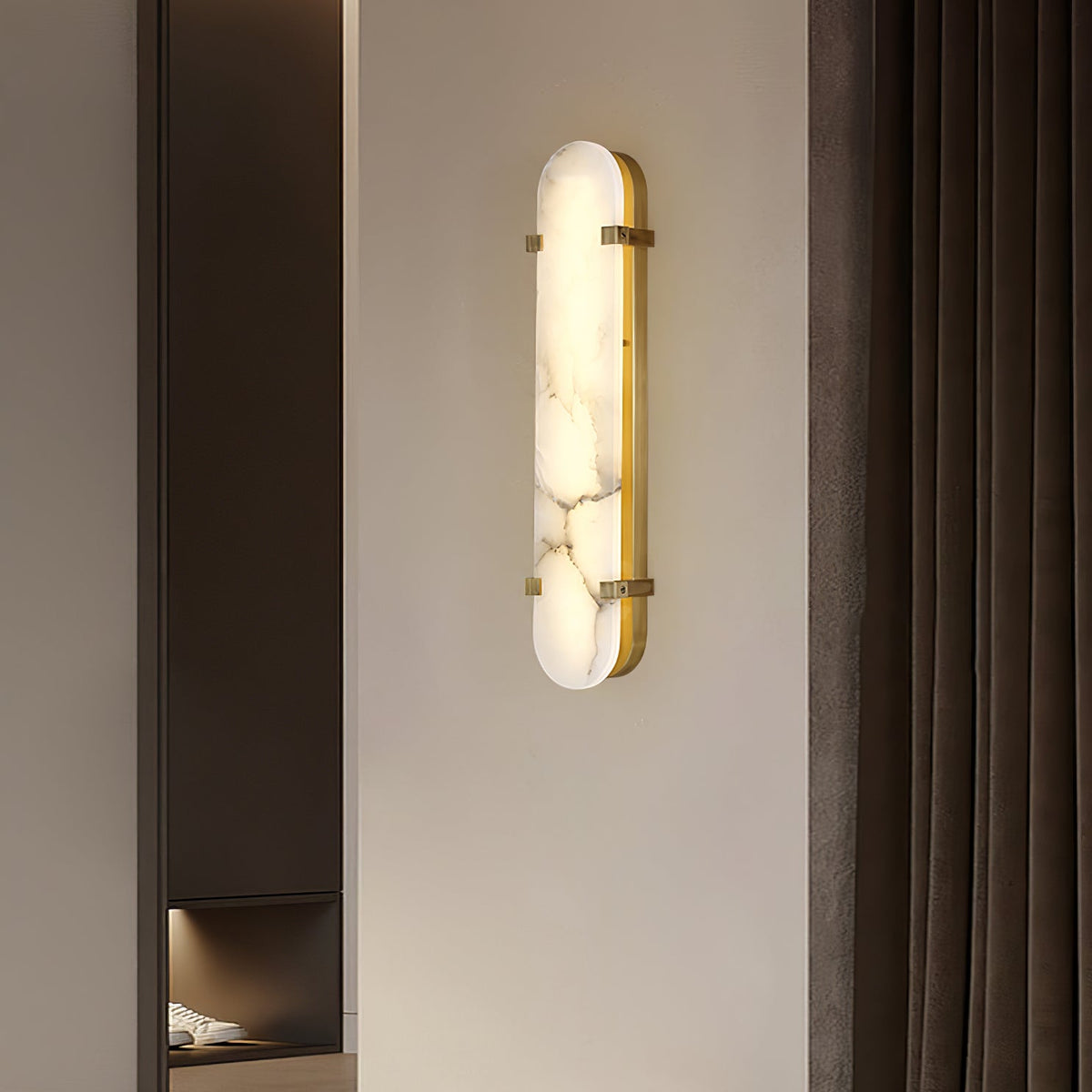 Adrona Applique Murale Ovale Minimaliste en Albâtre