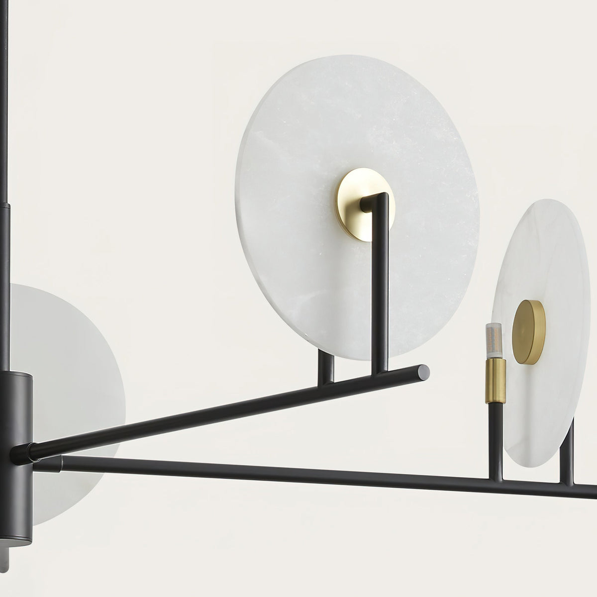 Callisto Chandelier Alabaster Moon Discs-Neutral Decor