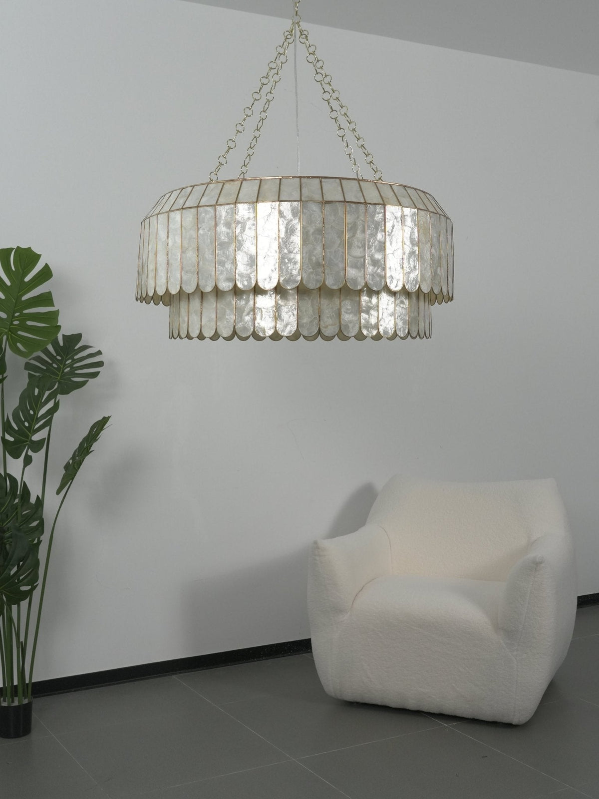 Holz Lustre en Métal Doré Aurelia