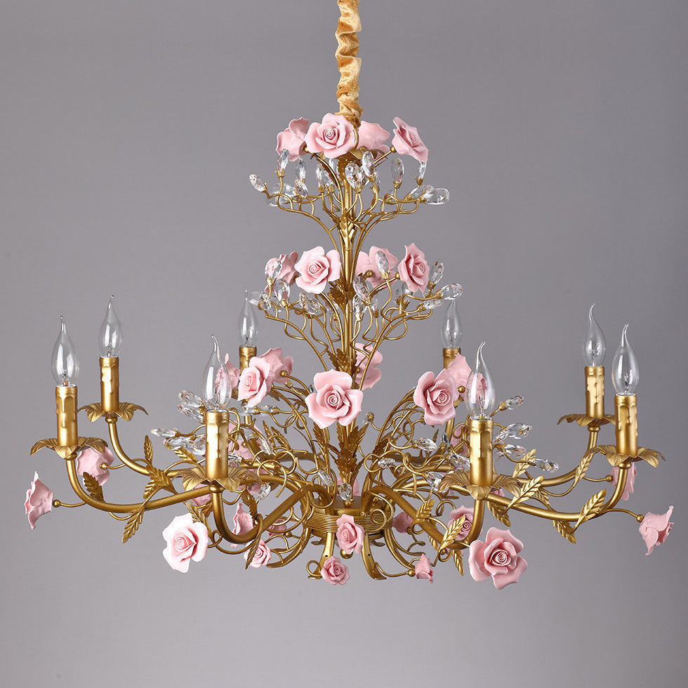 Lustre en Céramique Rose Vigne