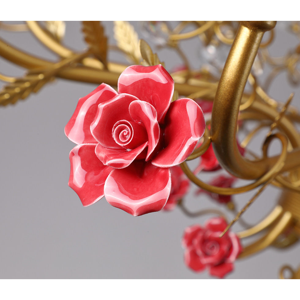 Lustre en Céramique Rose Vigne