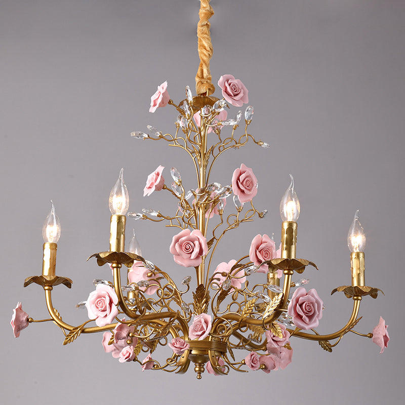 Lustre en Céramique Rose Vigne