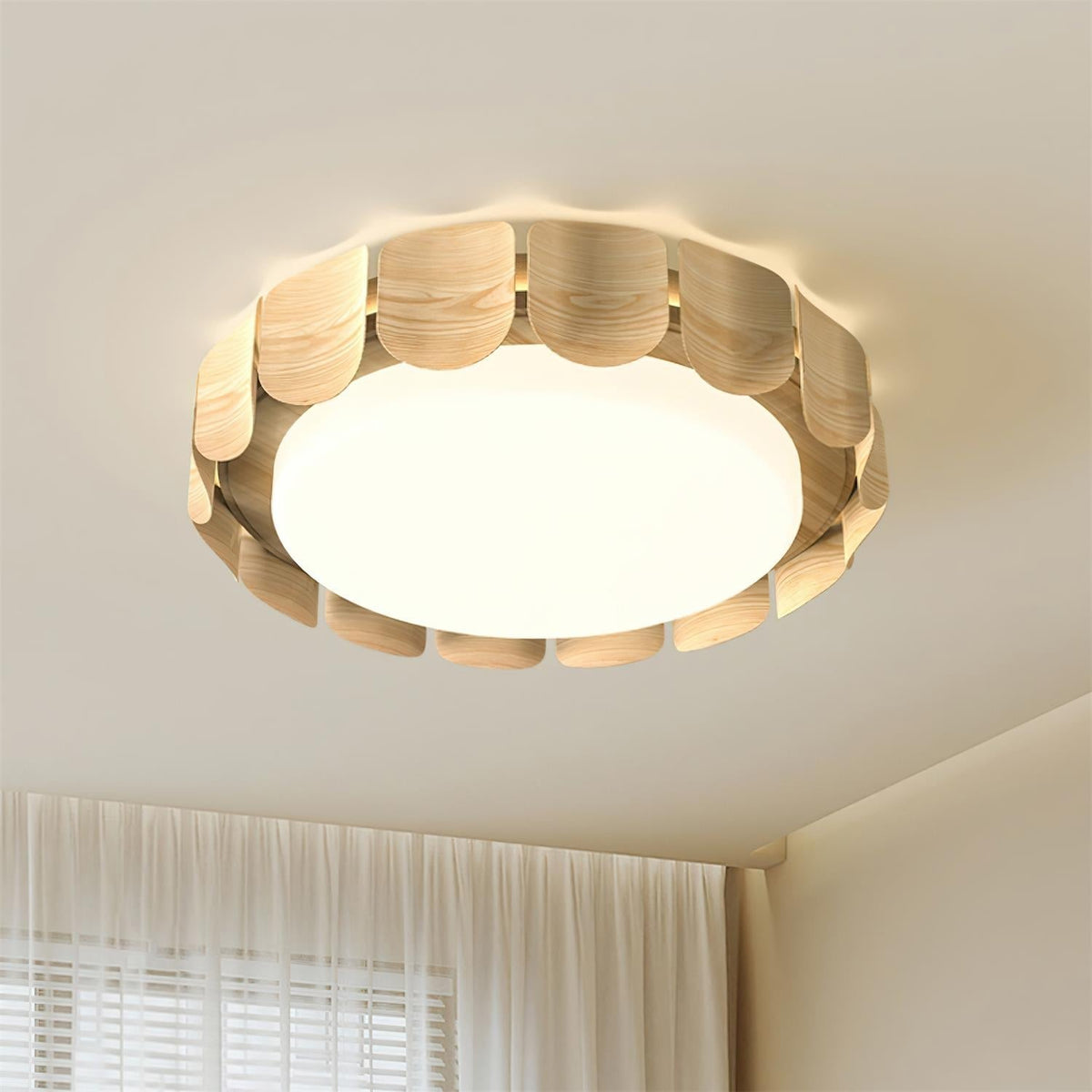 Ardura Walnut LED Ceiling Light-Neutral Decor