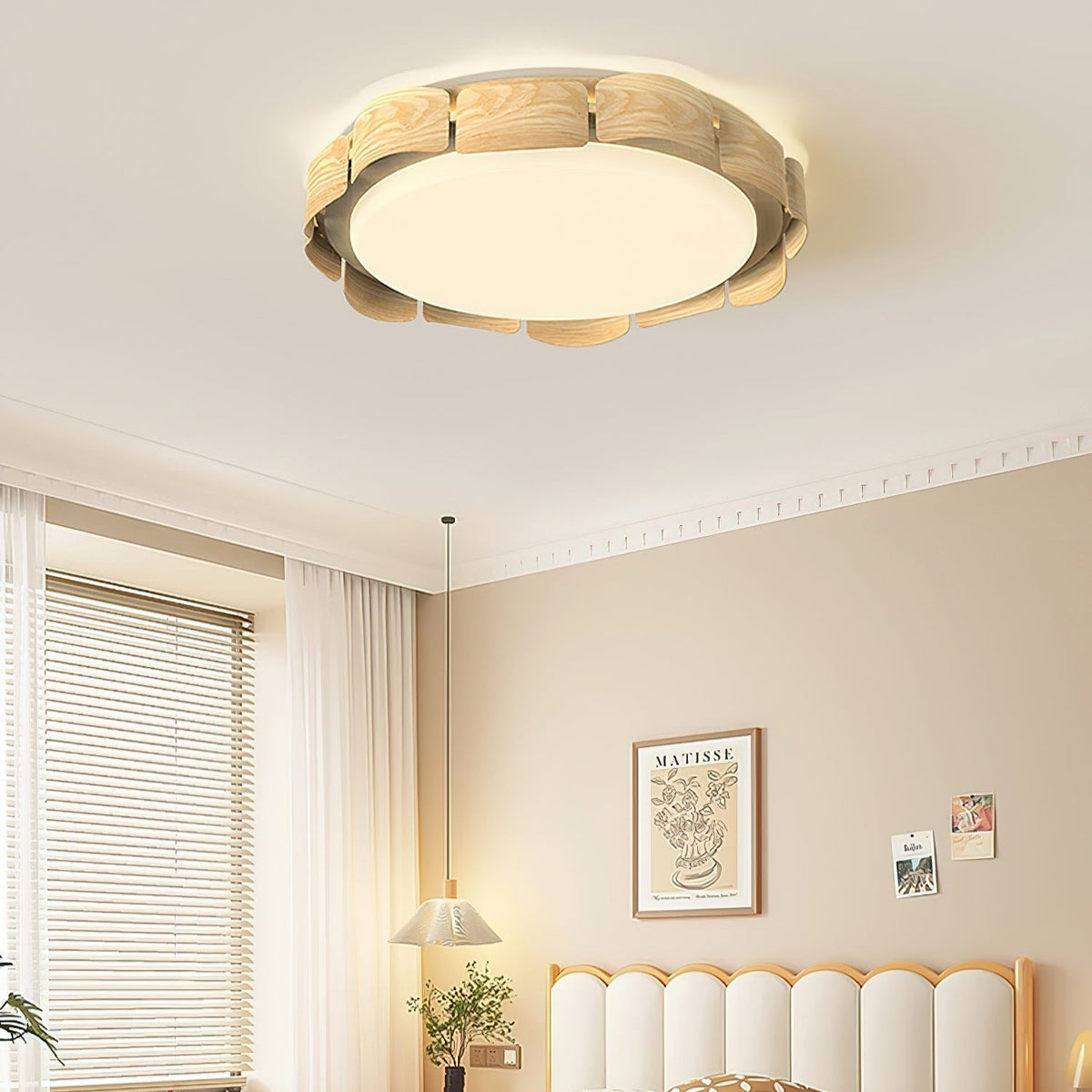 Ardura Walnut LED Ceiling Light-Neutral Decor