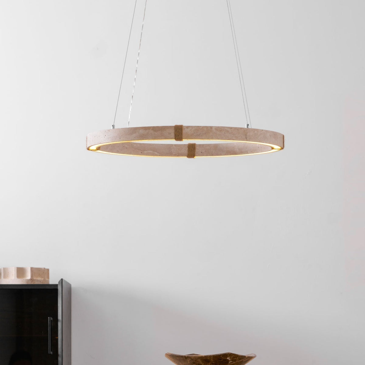 Arixo Lustre Minimaliste en Travertin-Cielum