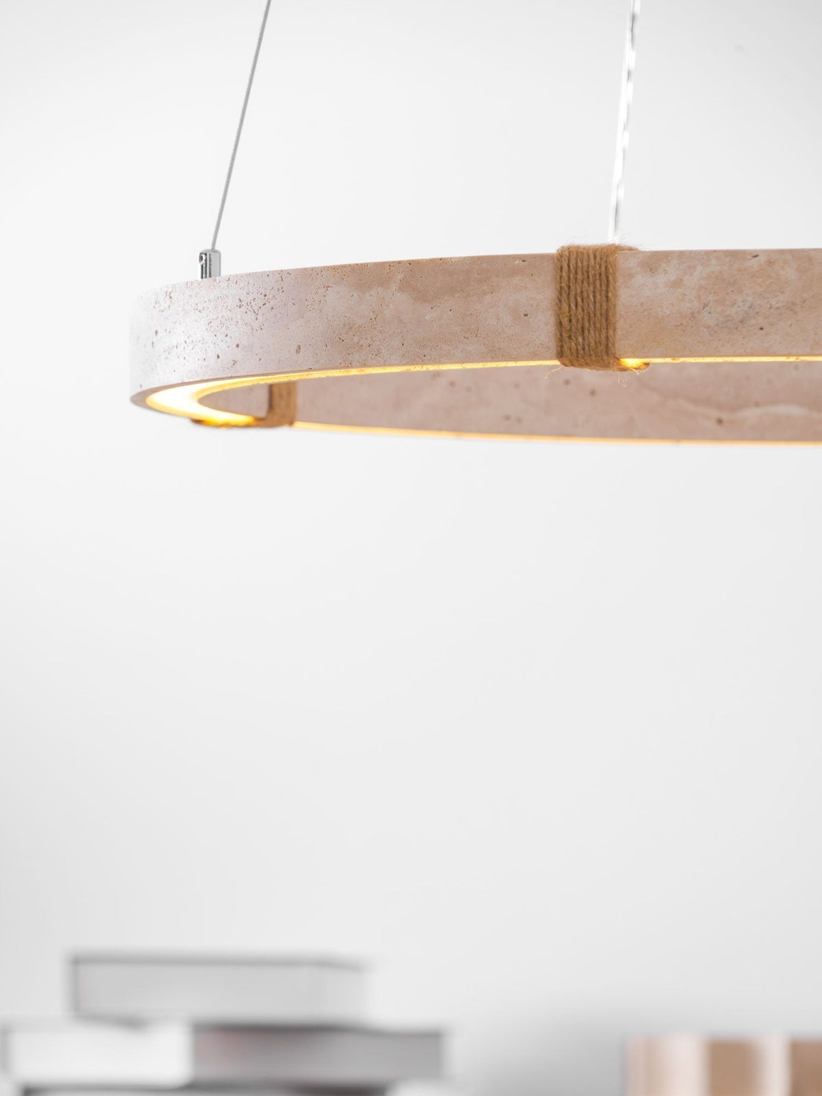 Arixo Lustre Minimaliste en Travertin-Cielum