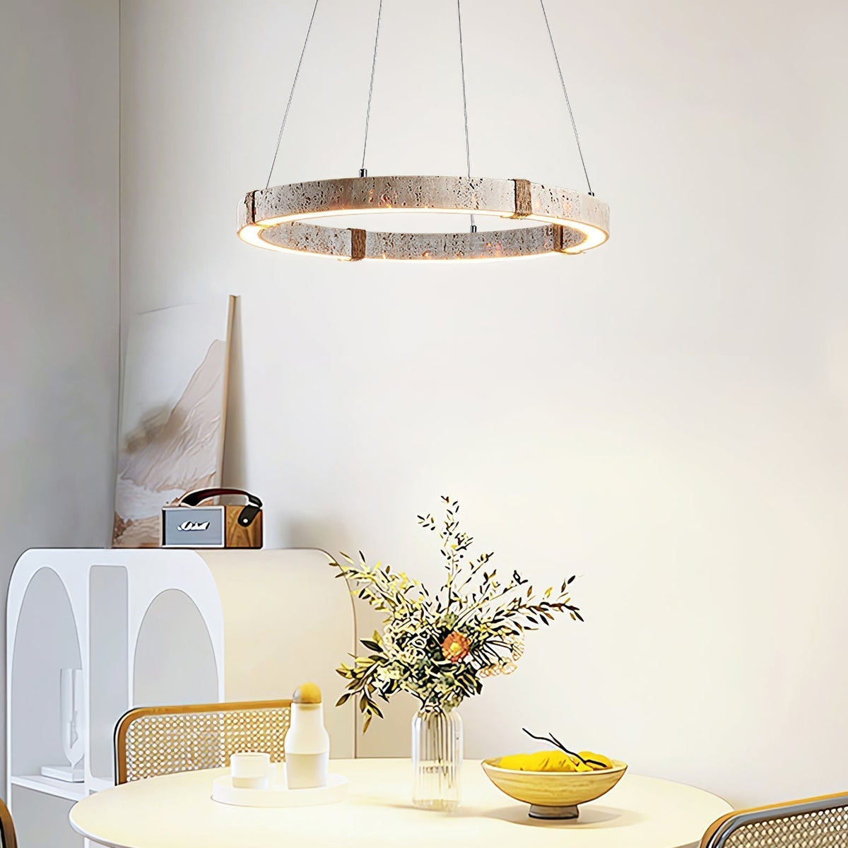 Arixo Lustre Minimaliste en Travertin-Cielum