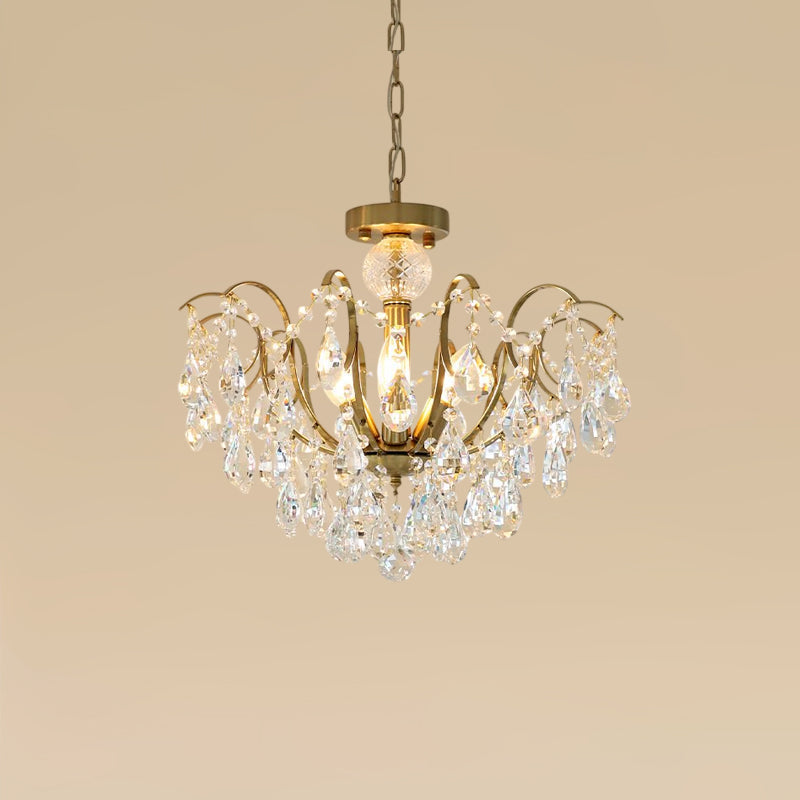 The chandelier in a contemporary space providing a nostalgic accent.