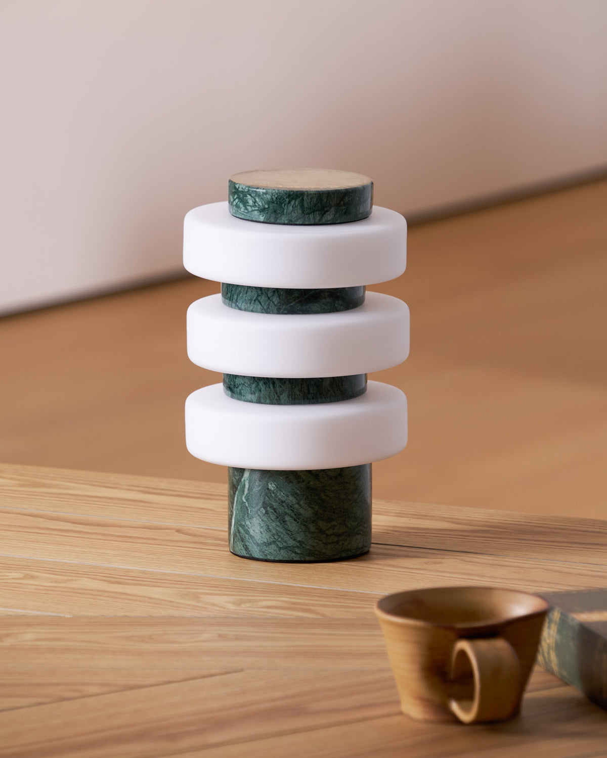 Detail shot of the Corba Table Lamp's integrated LED light source.