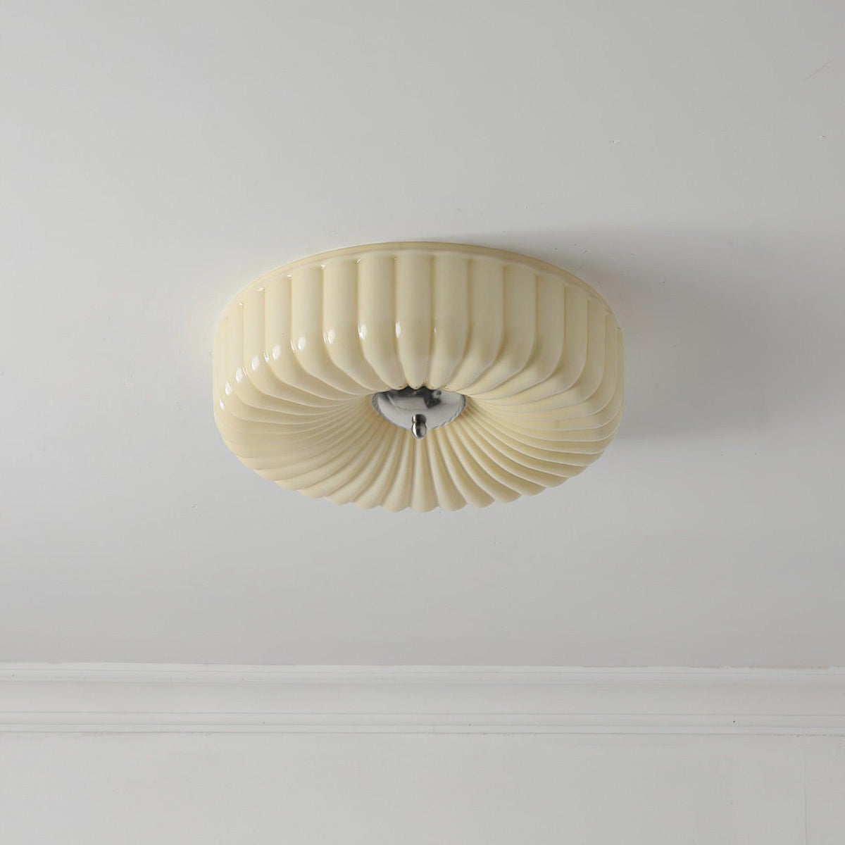 Mivone Cream Glass Flush Mount Ceiling Light-Neutral Decor