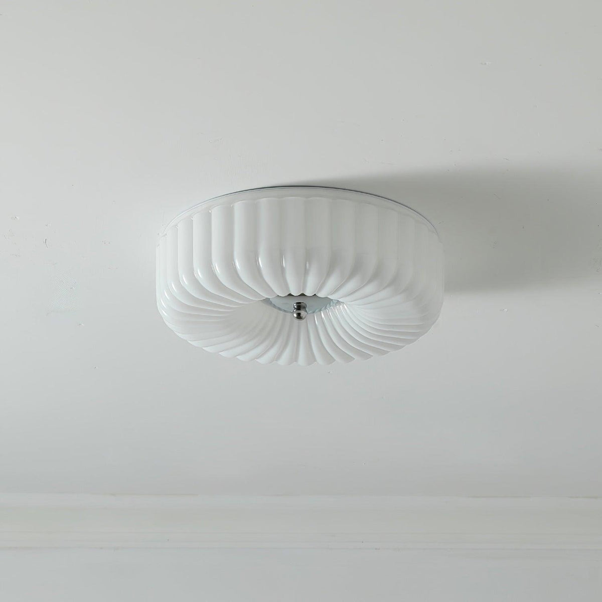 Mivone Cream Glass Flush Mount Ceiling Light-Neutral Decor