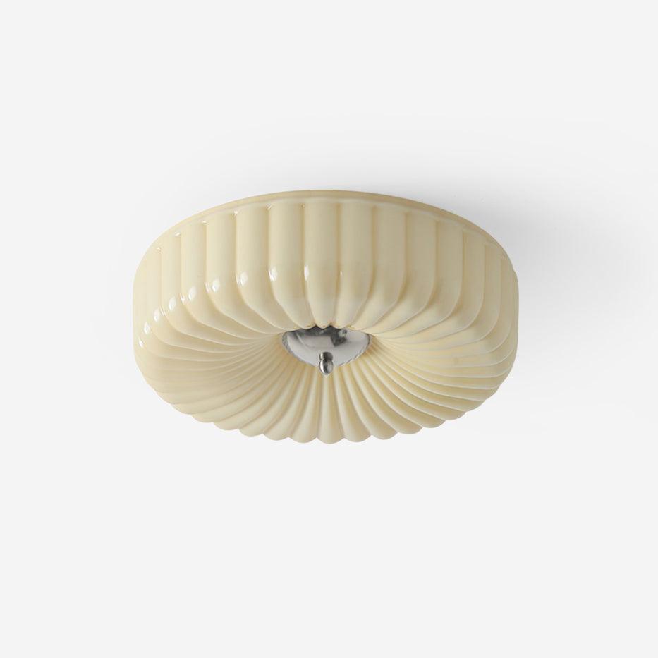 Mivone Cream Glass Flush Mount Ceiling Light-Neutral Decor