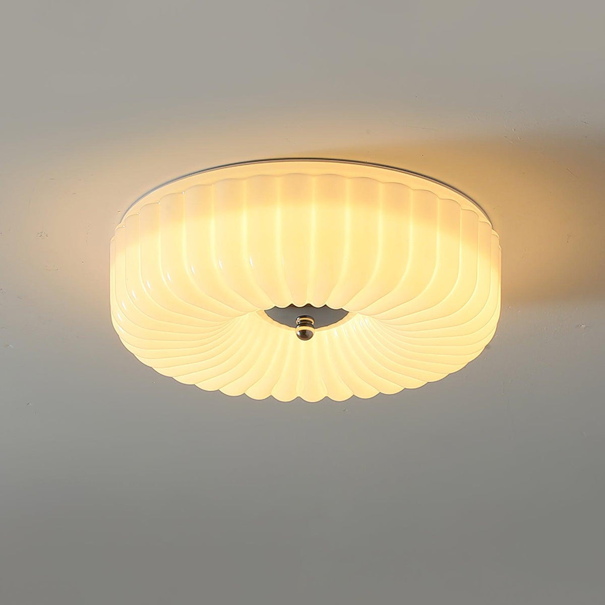 Mivone Cream Glass Flush Mount Ceiling Light-Neutral Decor