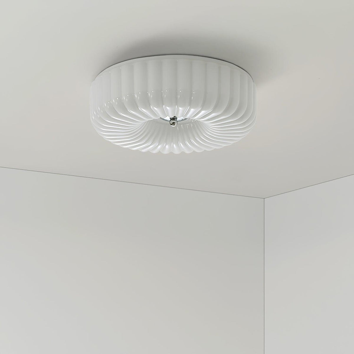 Mivone Cream Glass Flush Mount Ceiling Light-Neutral Decor