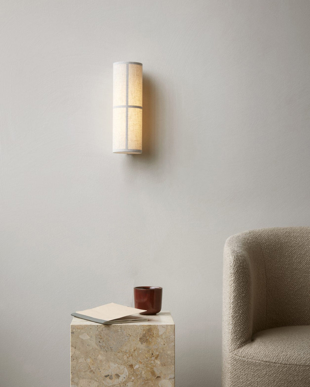Veloz Wall Lamp Cylinder Fabric Soft Glow-Cielum