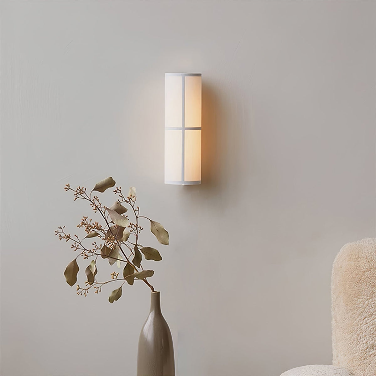 Veloz Wall Lamp Cylinder Fabric Soft Glow-Cielum