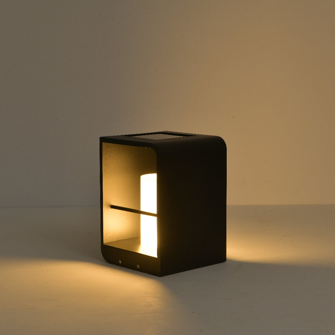 Livin Lampadaire Solaire Bougie Moderne. Métal. Noir. Allée-Cielum