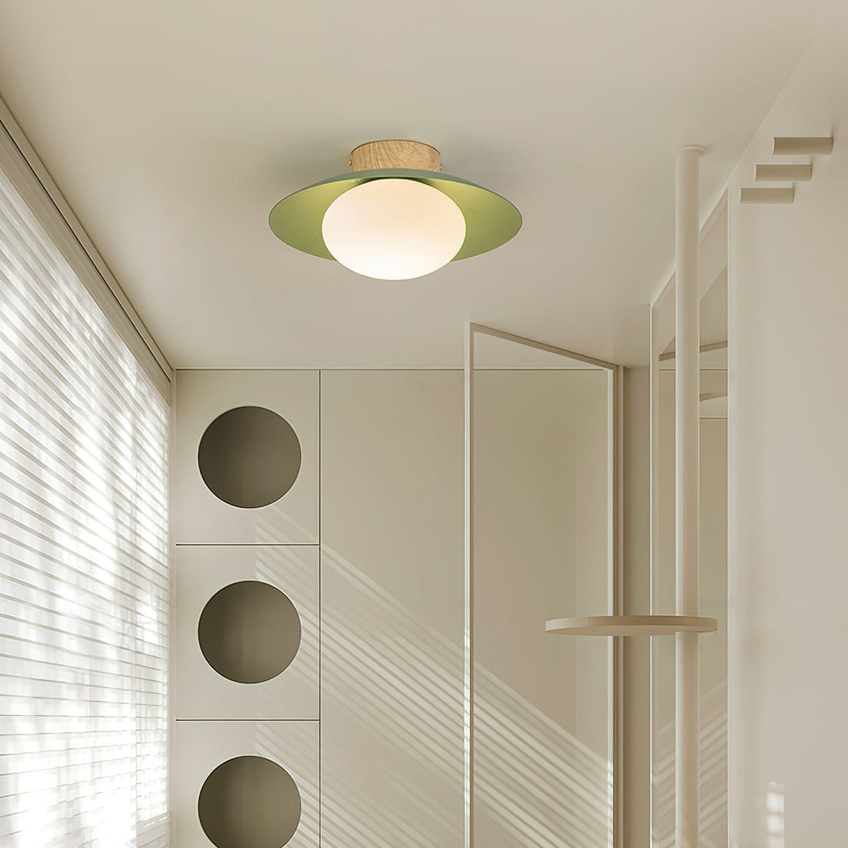 Verdora Green Flush Mount Ceiling Light-Neutral Decor