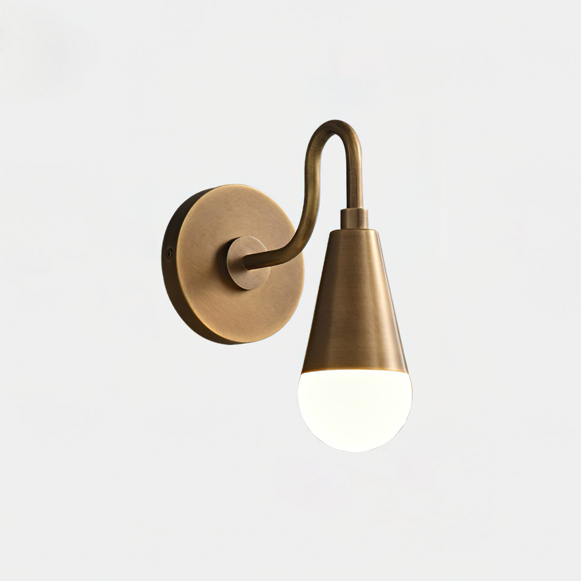 Diagram showing the dimensions for Model A of the Harlan Gooseneck Sconce.