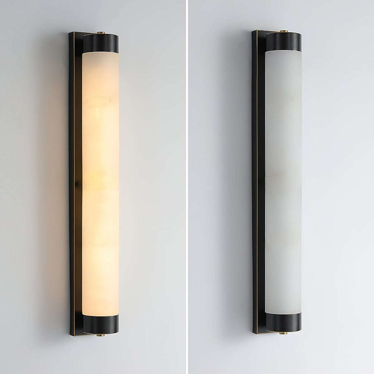 Full front view of the Langham Alabaster Wall Sconce.