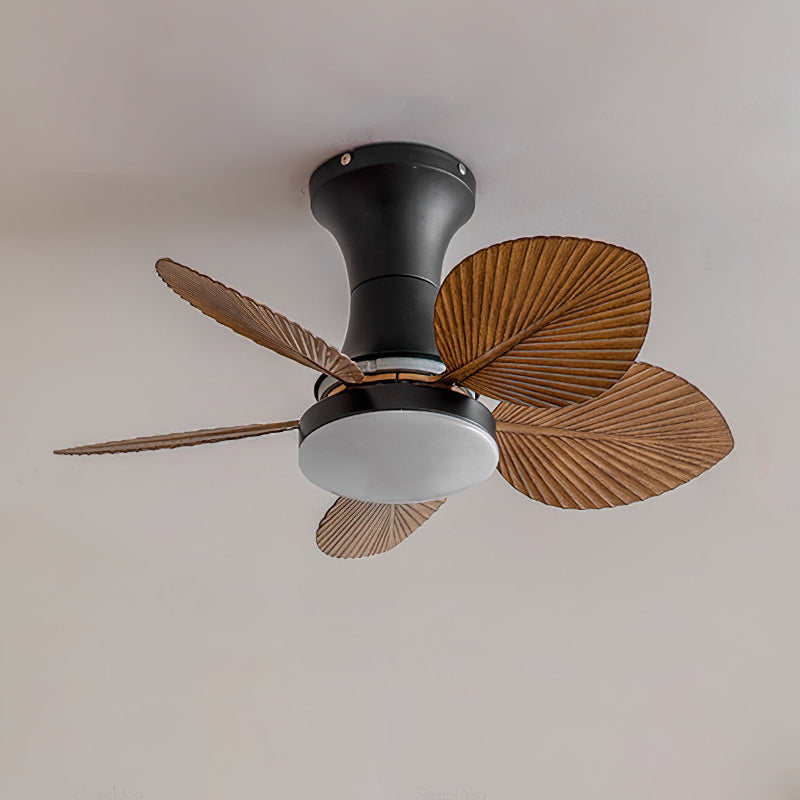 Detail shot of the sculpted ABS blades in a walnut color.