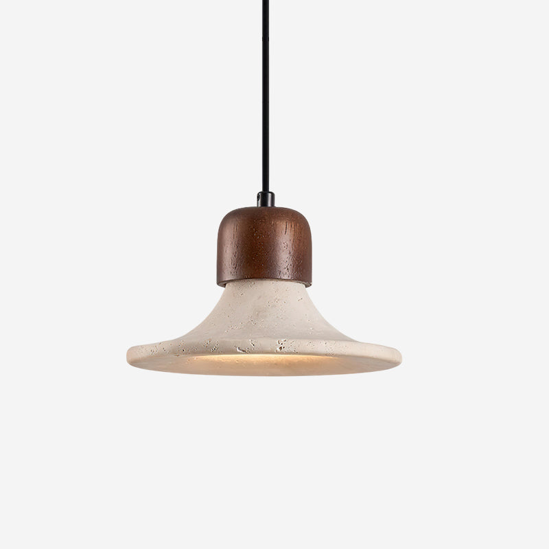 Ritta Pendant Light Trumpet Shape Travertine-Neutral Decor
