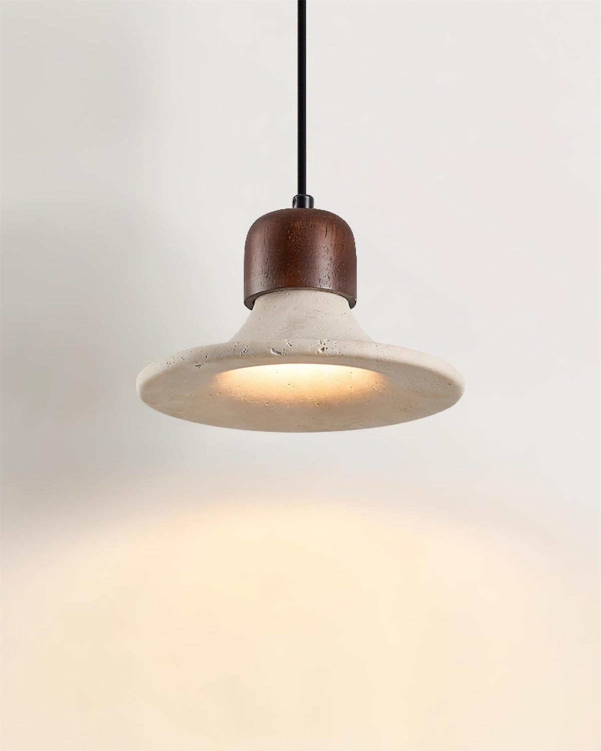 Ritta Pendant Light Trumpet Shape Travertine-Neutral Decor