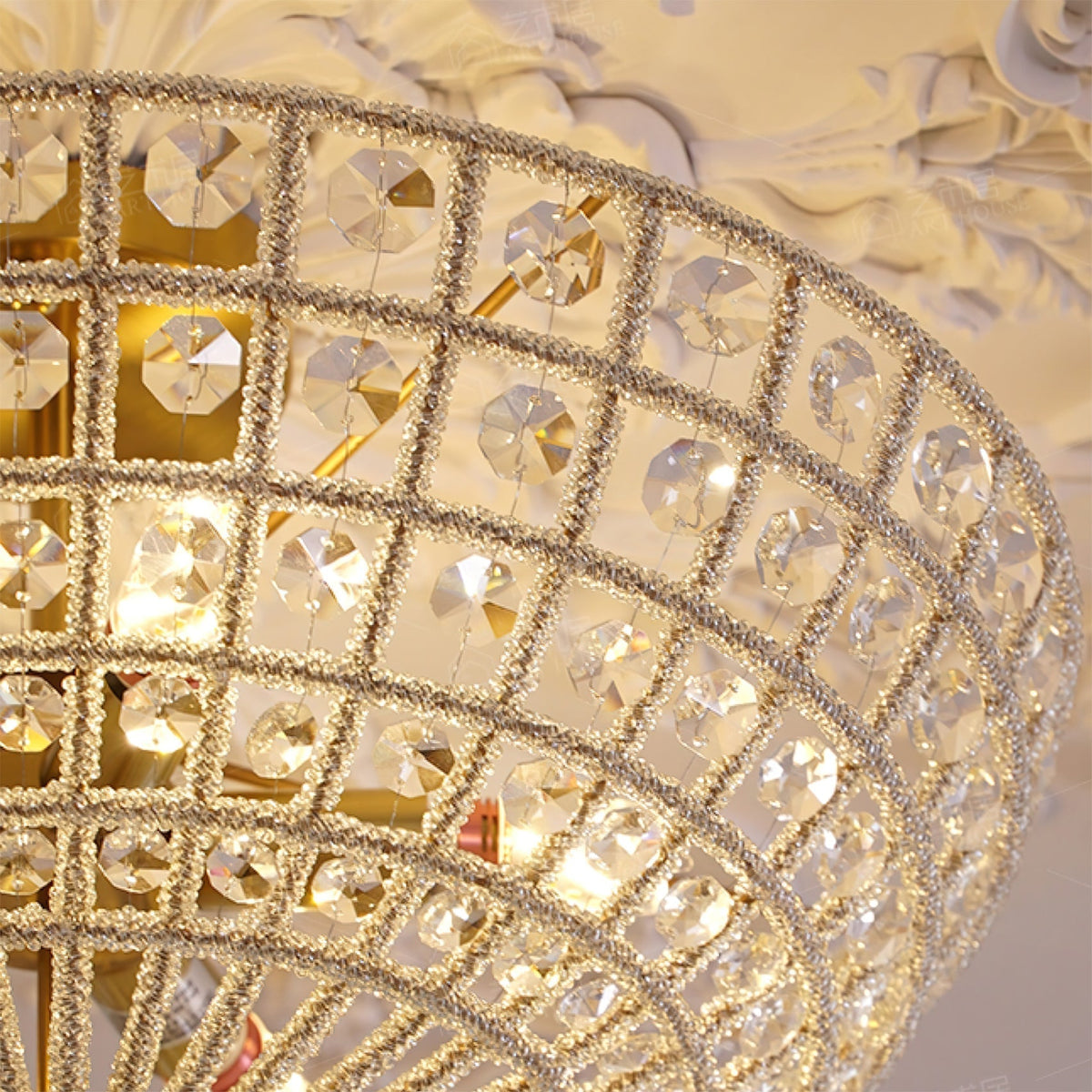 The larger size option of the Devan Crystal Ceiling Light.