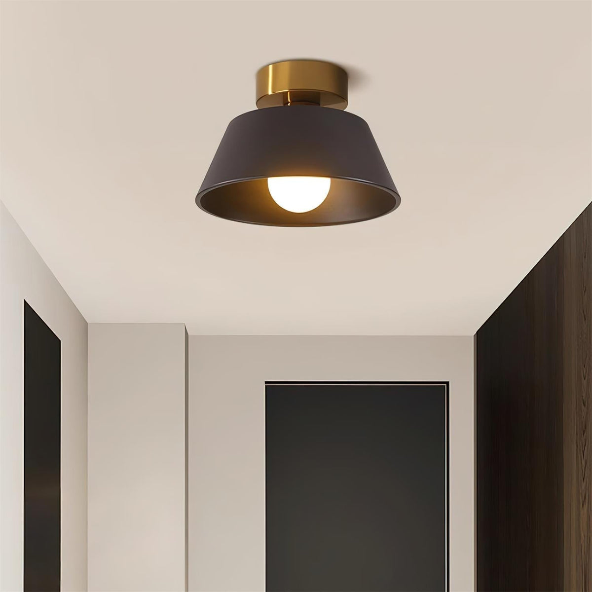 Ceiling Light Metal Canopy Modern Flush Mount Fixture Minimalist-Neutral Decor
