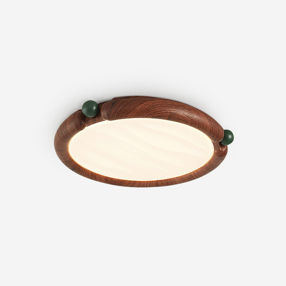 Ceiling Light Round Panel Walnut A/B Model-Neutral Decor