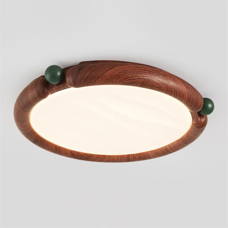 Ceiling Light Round Panel Walnut A/B Model-Neutral Decor